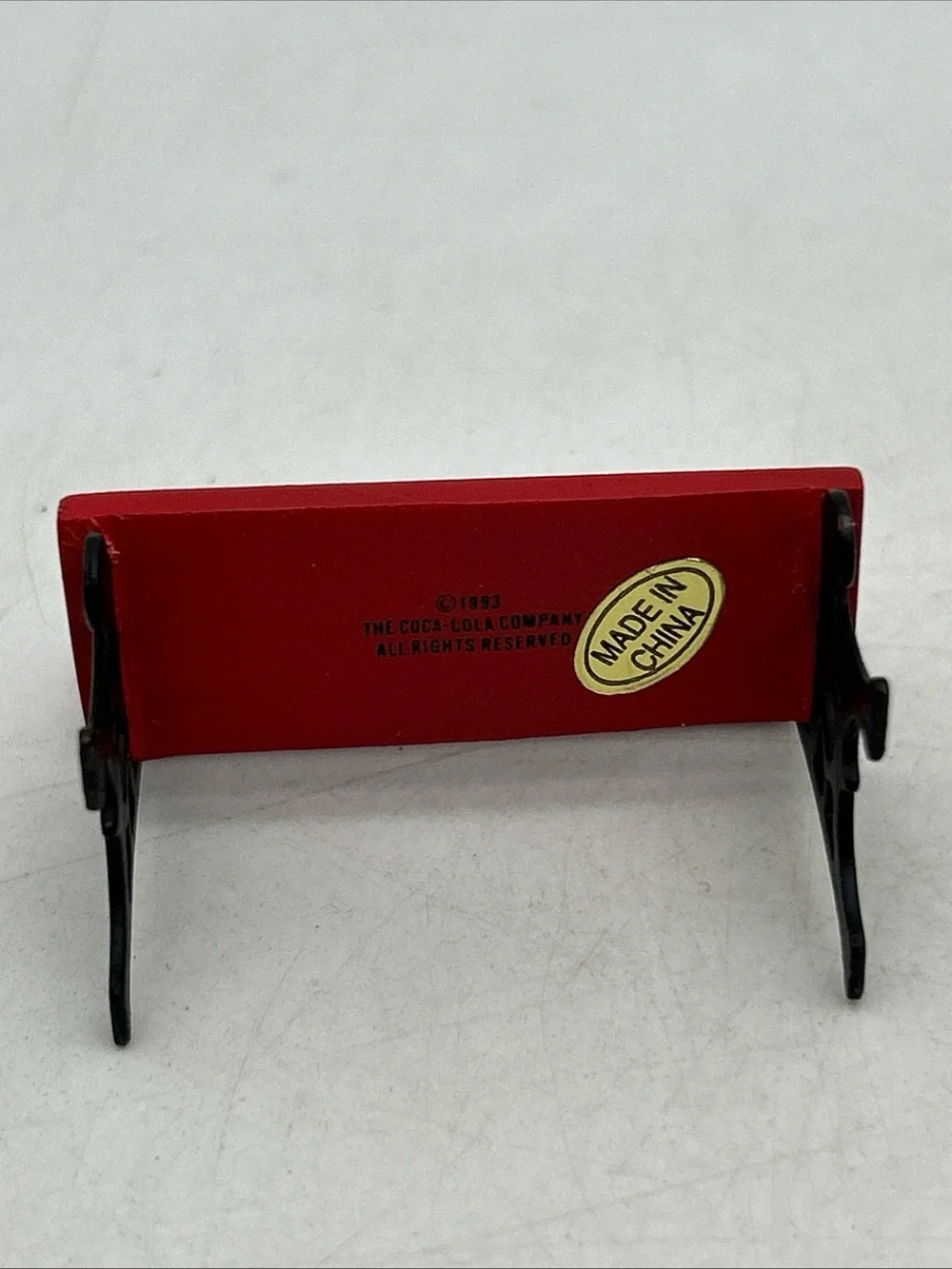 1993 Coca-Cola Town Square Accessories Vintage Park Bench 1-1/2x2” Snow Scene